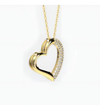 Collier de cœur en pavé pour femmes 0469K