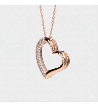 Collier Coeur fin en argent Rose Gold Love Gift 0469R
