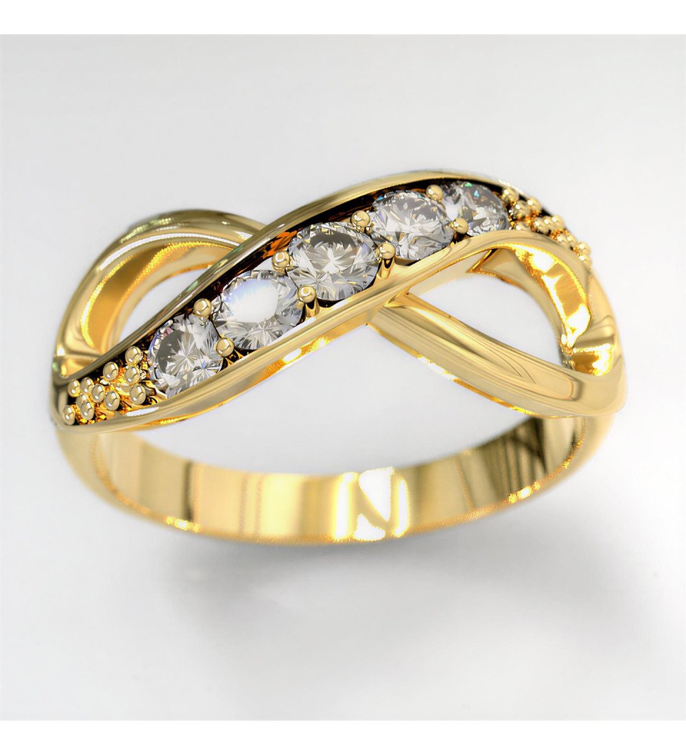 Anello Infinity da donna Chevalier in oro giallo, fatto a mano