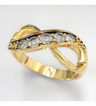 Handmade Silver Chevalier Women's Infinity Ring In Yellow Gold