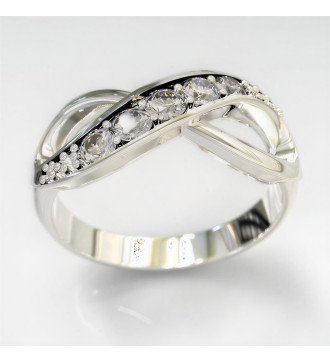 Regalo ideale Anello infinito Chevalier bianco con zirconi