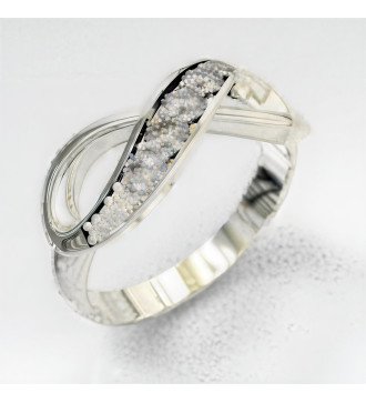 Ideal Gift White Chevalier Infinity Ring With White Zircons