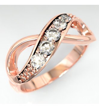Подарок для нее Серебряное Розовое Золото Кольцо Бесконечность