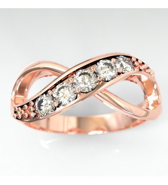 Regalo per lei Anello Chevalier Infinity in argento e oro rosa