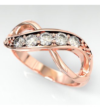 Подарок для нее Серебряное Розовое Золото Кольцо Бесконечность