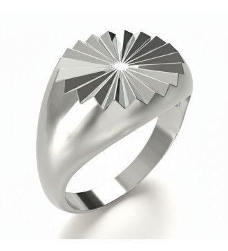 Bague de chevalier faite à la main avec motif géométrique 0893L