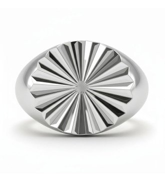 Anello Chevalier da donna fatto a mano con disegno geometrico