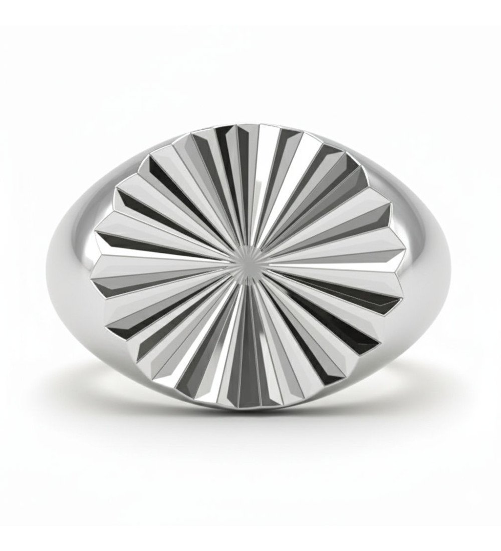 Anillo Chevalier de mujer hecho a mano con diseño geométrico