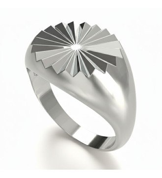 Anello Chevalier da donna fatto a mano con disegno geometrico