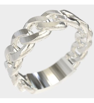 Изысканное женское кубинское кольцо из белого серебра 0895L