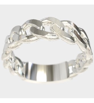 Изысканное женское кубинское кольцо из белого серебра 0895L