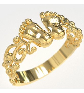 Geschenk für eine Frau, die geboren hat Babe Feet Ring 0823K