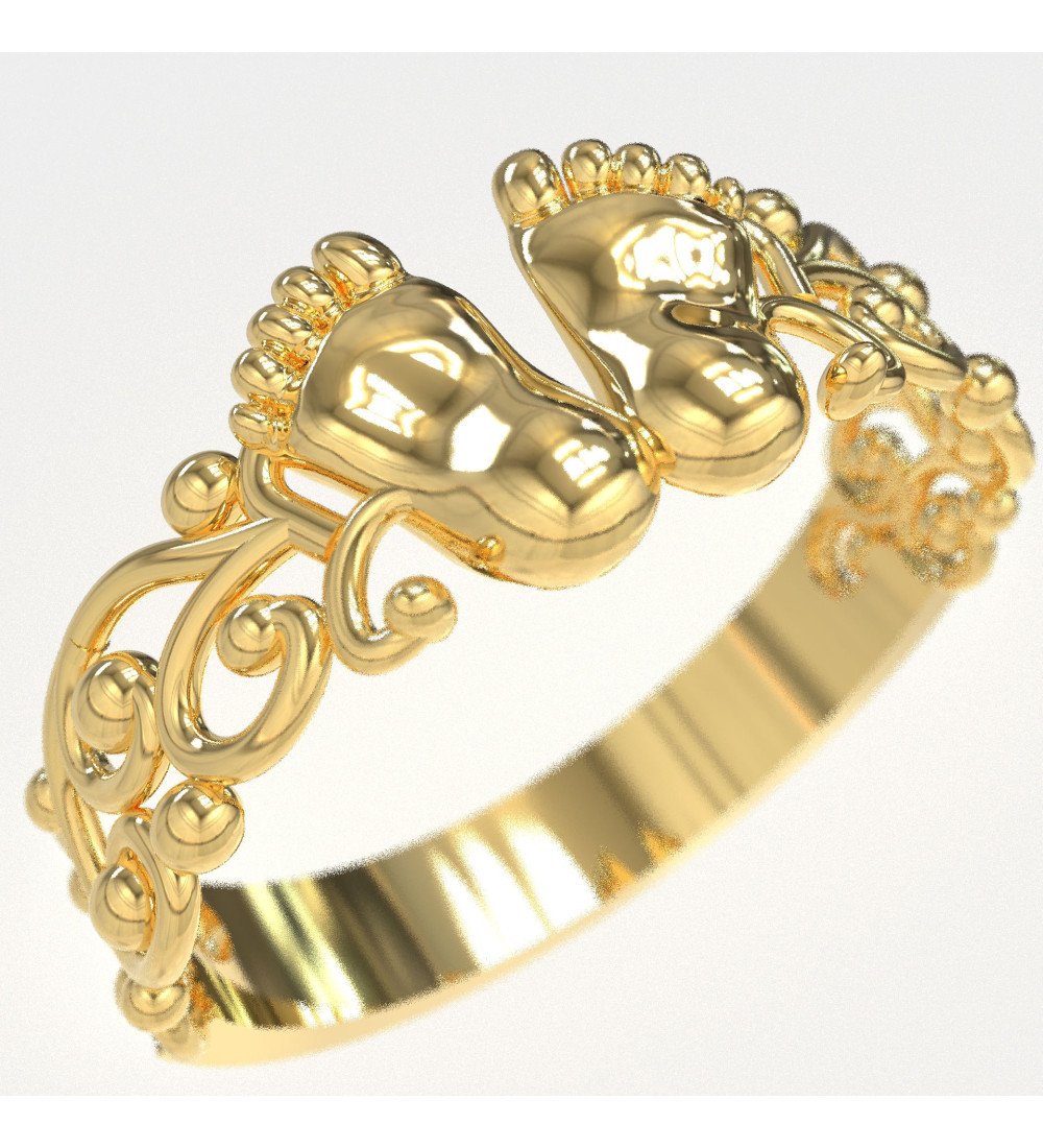 Geschenk für eine Frau, die geboren hat Babe Feet Ring 0823K