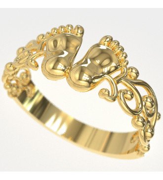 Geschenk für eine Frau, die geboren hat Babe Feet Ring 0823K