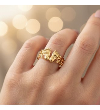 Geschenk für eine Frau, die geboren hat Babe Feet Ring 0823K