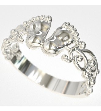 Anillo Romántico Huella Bebé Regalo de Mamá 0823L