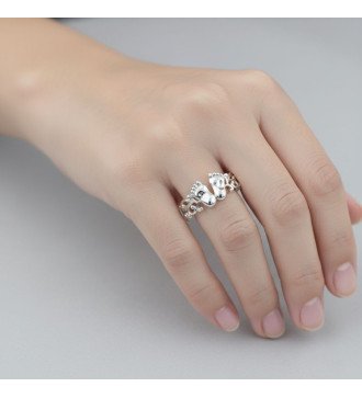 Romantic Baby Footprint Ring Moms Gift 0823L