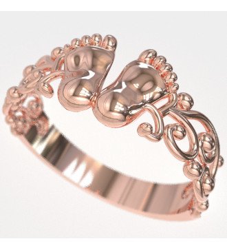 Silver Baby Foot Ring In Rose Gold Gift For New Mom 0823R