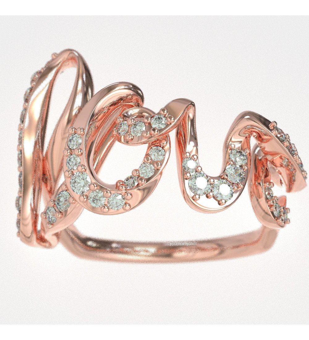 Anillo De Amor Romántico 9 Quilates En Oro Rosa 1162R