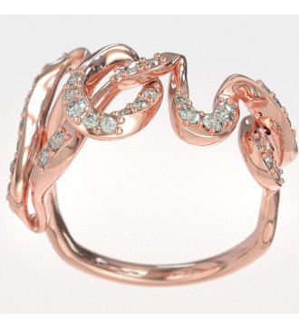 Anello romantico dell'amore 9 carati in oro rosa 1162R