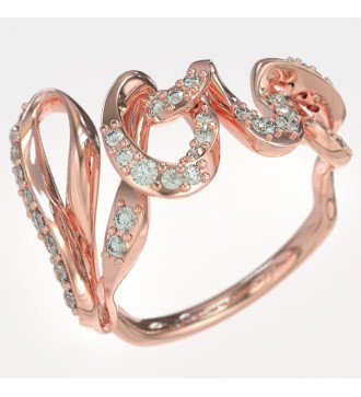 Anello romantico dell'amore 9 carati in oro rosa 1162R