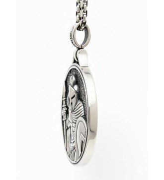 Mens Handcrafted Spartan Warrior oxidiert Silber Anhänger 0589
