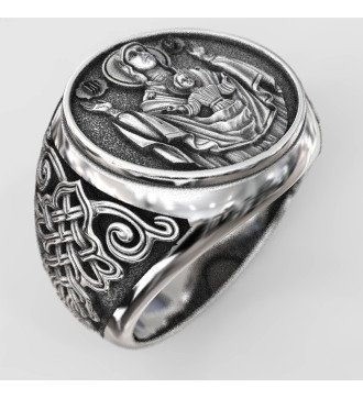 Anillo de sello de la Virgen María y el Niño Jesús 0188