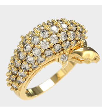 Delphin Pavé Ring 9K Gold mit weißem CZ 0647KLP