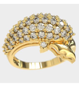 Delphin Pavé Ring 9K Gold mit weißem CZ 0647KLP
