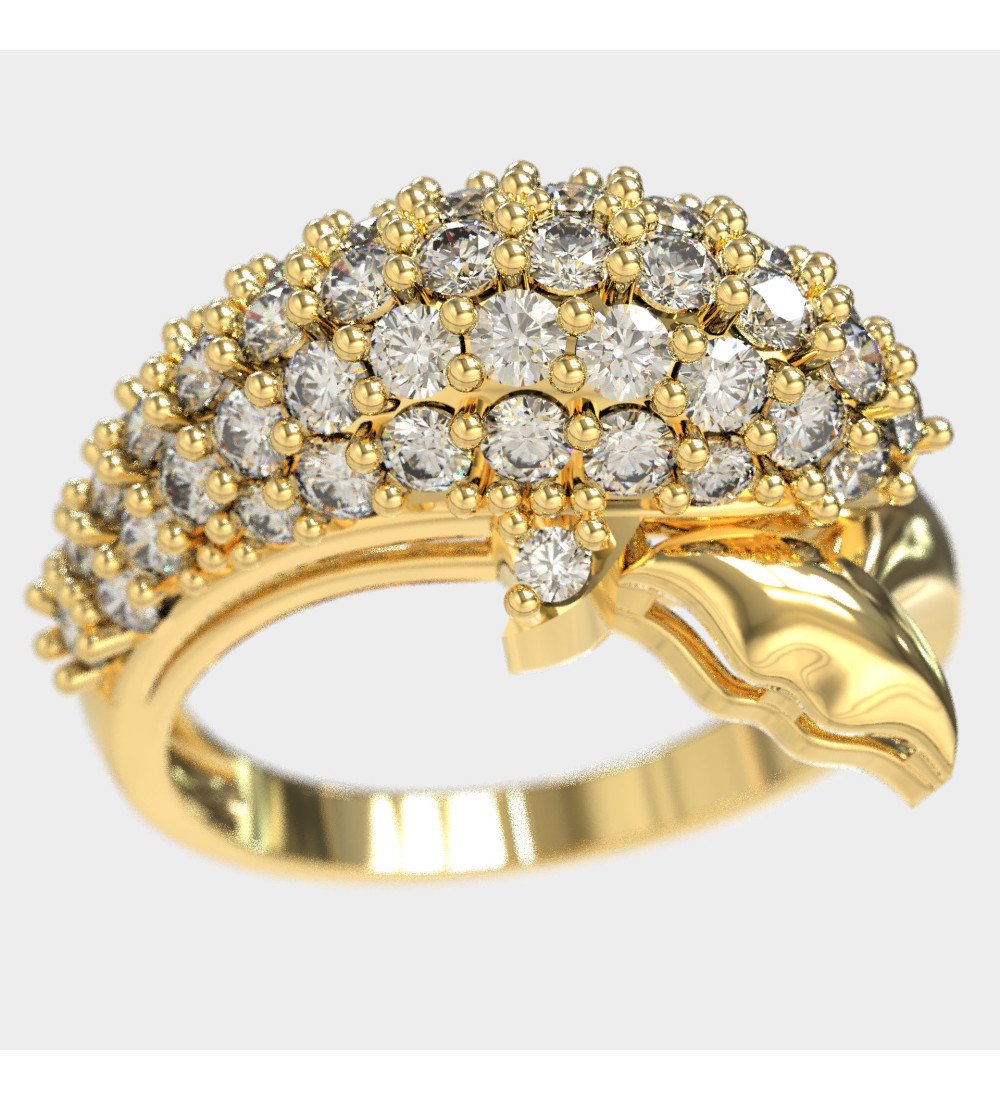 Delphin Pavé Ring 9K Gold mit weißem CZ 0647KLP