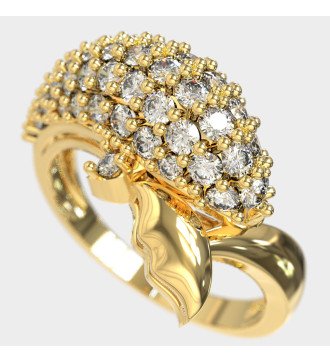 Delphin Pavé Ring 9K Gold mit weißem CZ 0647KLP