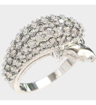 Luxuriöser Delphinring aus 9K Weißgold mit Pavé-Zirkonia 0647LLP