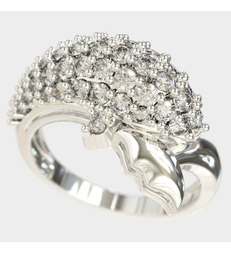 Luxuriöser Delphinring aus 9K Weißgold mit Pavé-Zirkonia 0647LLP