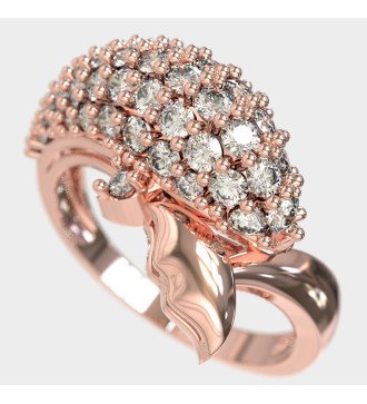 Trendy Delphin Ring aus 9k Rose Gold und weißen Steinen 0647RLP
