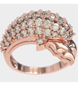 Trendy Delphin Ring aus 9k Rose Gold und weißen Steinen 0647RLP
