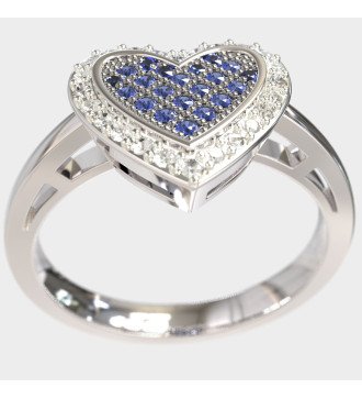 Anillo Corazón Oro Blanco Mujer Regalo Aniversario 0660LMPP