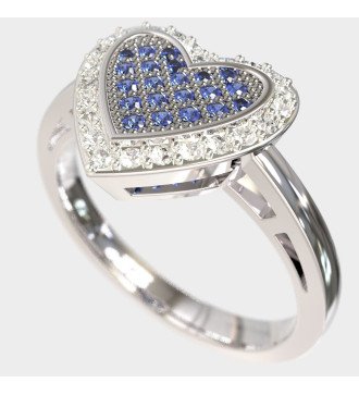 Anello cuore da donna in oro bianco Regalo di anniversario