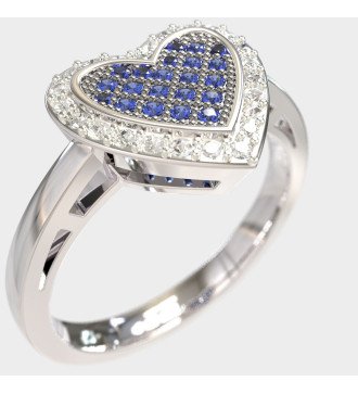 Weißgold Frauen Herz Ring Jahrestag Geschenk 0660LMPP