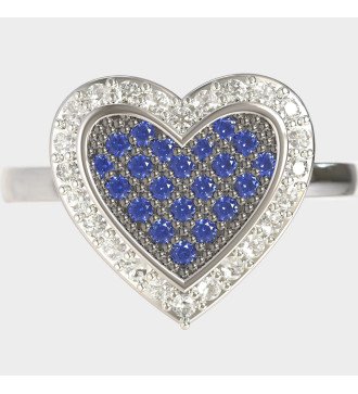 Anillo Corazón Oro Blanco Mujer Regalo Aniversario 0660LMPP