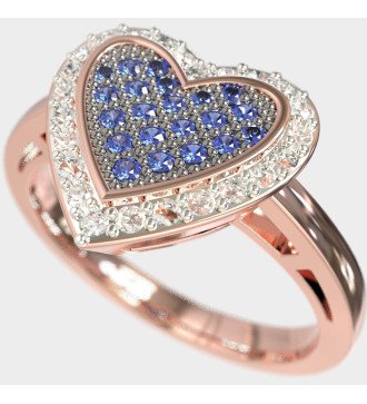 anillo Corazón 9 Quilates Oro Rosa Regalo Ideal 0660RMPP
