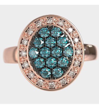 Beeindruckende 9 Karat Oval Ring Geschenk für Frau 0697R