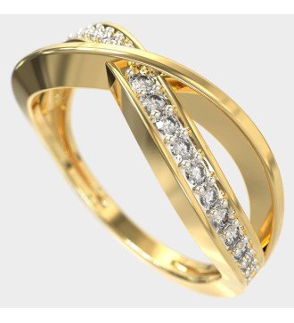 Eleganter schmaler Goldring 6mm Breite Crossover-Muster 0649K