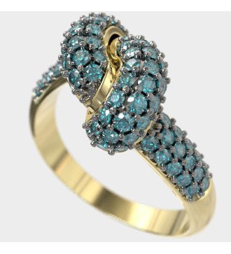 Anello da donna con nodo d'amore da 9 carati e zirconi