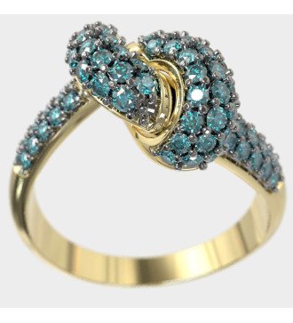 Anello da donna con nodo d'amore da 9 carati e zirconi