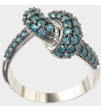 Bague romantique 9 carats nœud d'amour Or blanc Cadeau pour