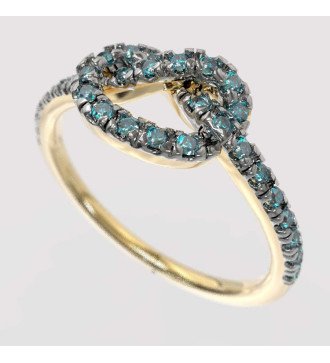 Anillo de nudo moderno delgado regalo de oro de 9 quilates para