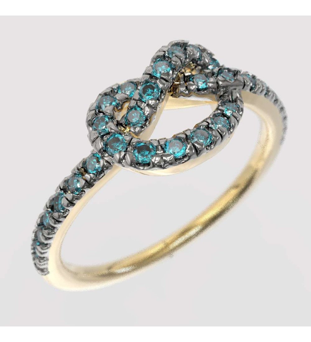 Anillo de nudo moderno delgado regalo de oro de 9 quilates para