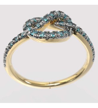 Bague moderne étroite à nœud en or 9K Cadeau pour femme 0240Κ