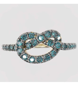 Anillo de nudo moderno delgado regalo de oro de 9 quilates para