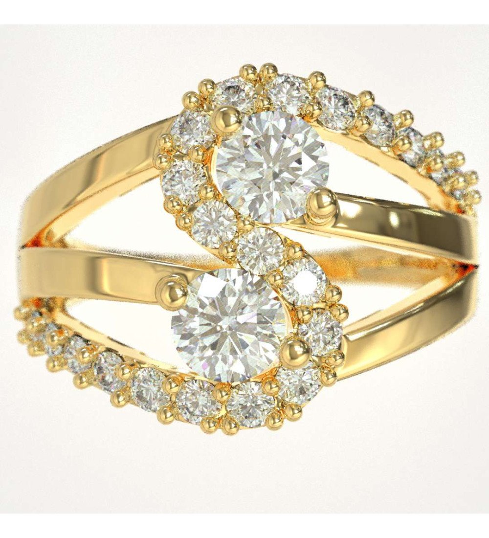 9 Karat Gold Ring Gift For Woman With Sparkling Shine 0619K
